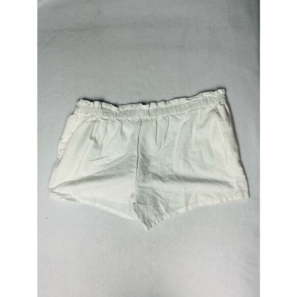 THE NINES BY HATCH XXL maternity white shorts elastic waist flat front NWT B57 - Picture 2 of 9